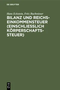 Bilanz und Reichseinkommensteuer_cover