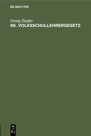 96. Volksschullehrergesetz