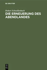 Die Erneuerung des Abendlandes_cover