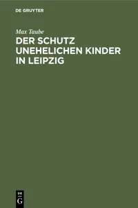 Der Schutz unehelichen Kinder in Leipzig_cover
