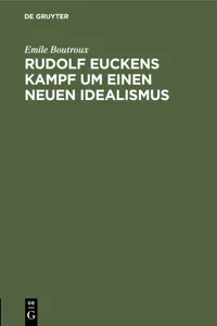 Rudolf Euckens Kampf um einen neuen Idealismus_cover