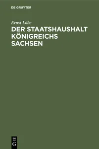 Der Staatshaushalt Königreichs Sachsen_cover