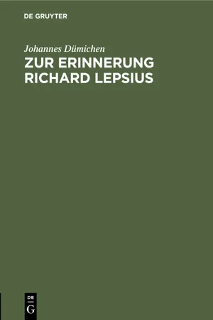 Zur Erinnerung Richard Lepsius