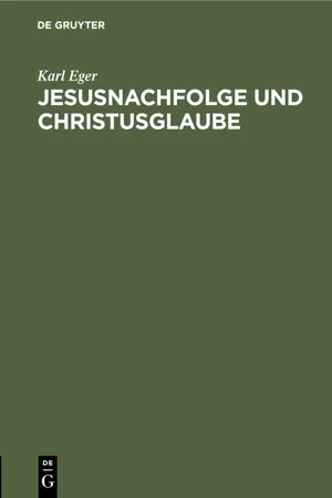 Jesusnachfolge und Christusglaube