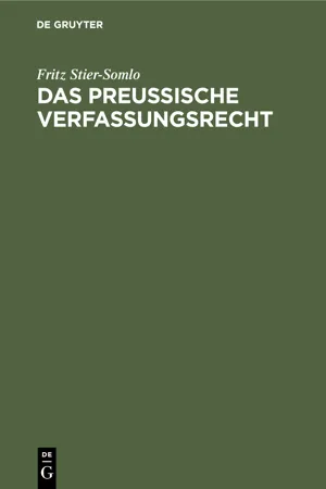 Das Preußische Verfassungsrecht