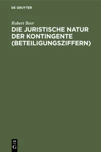 Die juristische Natur der Kontingente_cover