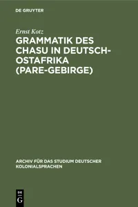 Grammatik des Chasu in Deutsch-Ostafrika_cover