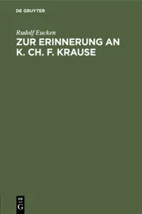 Zur Erinnerung an K. Ch. F. Krause_cover
