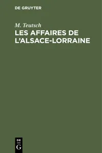 Les Affaires de l'Alsace-Lorraine_cover