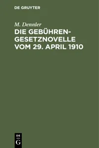 Die Gebührengesetznovelle vom 29. April 1910_cover