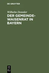 Der Gemeindewaisenrat in Bayern_cover