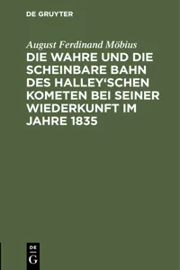 Die wahre und die scheinbare Bahn des Halley'schen Kometen bei seiner Wiederkunft im Jahre 1835_cover