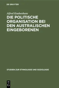 Die politische Organisation bei den australischen Eingeborenen_cover