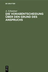 Die Vorabentscheidung über den Grund des Anspruchs_cover