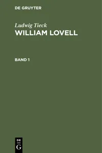 Ludwig Tieck: William Lovell. Band 1_cover