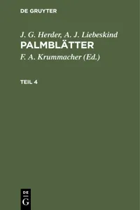 J. G. Herder; A. J. Liebeskind: Palmblätter. Teil 4_cover