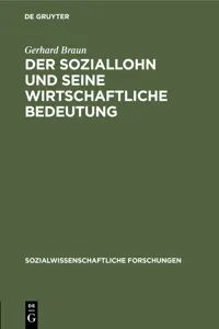 Der Soziallohn und seine wirtschaftliche Bedeutung_cover