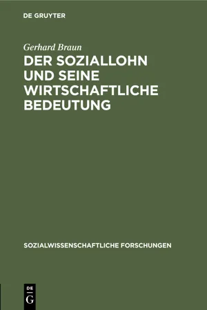 Der Soziallohn und seine wirtschaftliche Bedeutung