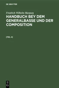 Anhang zum Handbuche bey dem Generalbasse und der Composition_cover