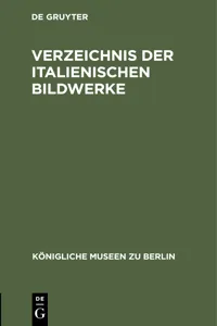 Verzeichnis der italienischen Bildwerke_cover