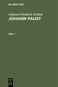 Johann Friedrich Schink: Johann Faust. Teil 1_cover