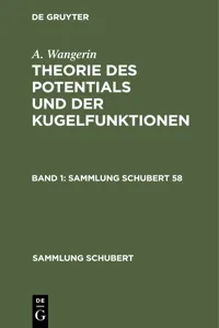 A. Wangerin: Theorie des Potentials und der Kugelfunktionen. Band 1_cover