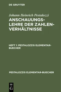 Johann Heinrich Pestalozzi: Anschauungslehre der Zahlenverhältnisse. Heft 1_cover