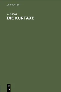 Die Kurtaxe_cover