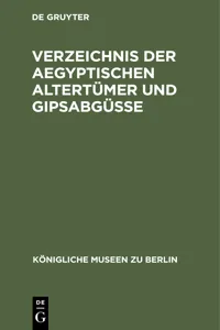 Verzeichnis der aegyptischen Altertümer und Gipsabgüsse_cover