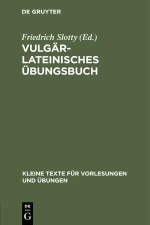 Vulgärlateinisches Übungsbuch