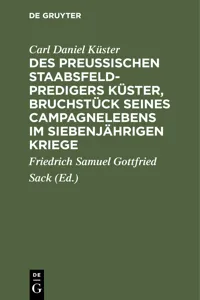 Des Preußischen Staabsfeldpredigers Küster, Bruchstück seines Campagnelebens im siebenjährigen Kriege_cover