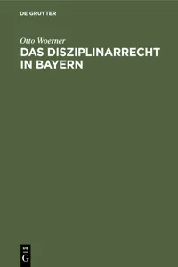 Das Disziplinarrecht in Bayern_cover