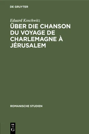 Über die Chanson du voyage de Charlemagne à Jérusalem