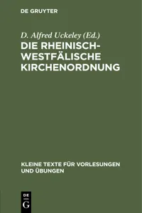 Die Rheinisch-Westfälische Kirchenordnung_cover