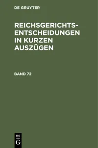 Reichsgerichts-Entscheidungen in kurzen Auszügen / Strafsachen. Band 72_cover