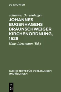 Johannes Bugenhagens Braunschweiger Kirchenordnung, 1528_cover