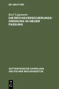 Die Reichsversicherungsordnung in neuer Fassung_cover