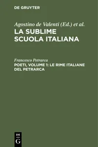 Poeti, Volume 1: Le rime italiane del Petrarca_cover