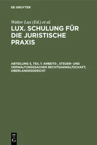 Arbeits-, Steuer- und Verwaltungssachen Rechtsanwaltschaft, Oberlandesgericht_cover