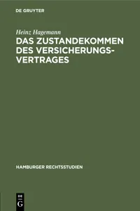 Das Zustandekommen des Versicherungsvertrages_cover