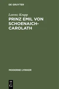 Prinz Emil von Schoenaich-Carolath_cover