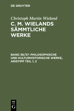 Philosophische und kulturhistorische Werke, Aristipp Teil 1, 2