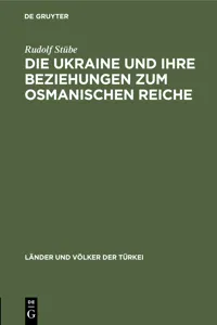 Die Ukraine und ihre Beziehungen zum osmanischen Reiche_cover