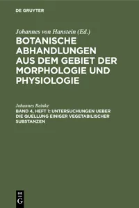 Untersuchungen ueber die Quellung einiger vegetabilischer Substanzen_cover