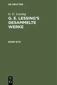 G. E. Lessing: G. E. Lessing's gesammelte Werke. Band 9/10_cover