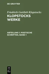 Poetische Schriften, Band 1_cover