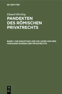 Die Einleitung und die Lehre von den Voraussetzungen der Privatrechte_cover