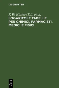 Logaritmi e tabelle per chimici, farmacisti, medici e fisici_cover