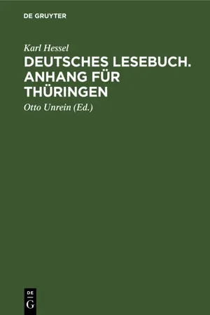 Deutsches Lesebuch. Anhang für Thüringen