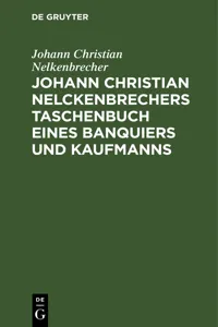 Johann Christian Nelckenbrechers Taschenbuch eines Banquiers und Kaufmanns_cover